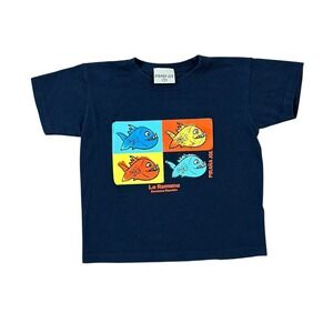 Pirana Joe Boy's Decal T Shirt Size 3T Blue Short Sleeve